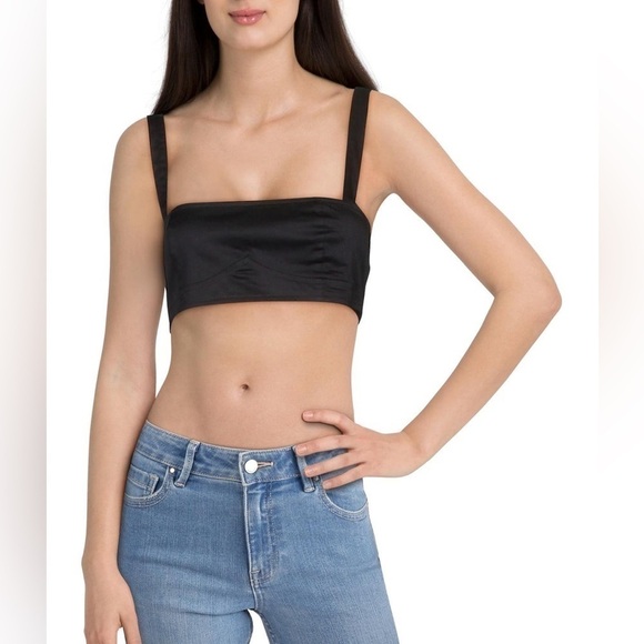 Danielle Bernstein Women's Bra Tank Crop Top SZ 6 Black - Picture 1 of 11